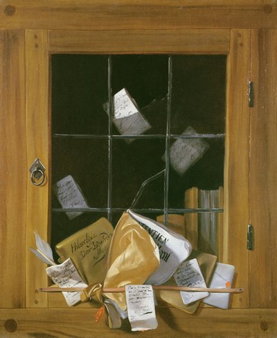 キャビネットドアのトロンペルイユ 作： Cornelis Norbertus Gysbrechts